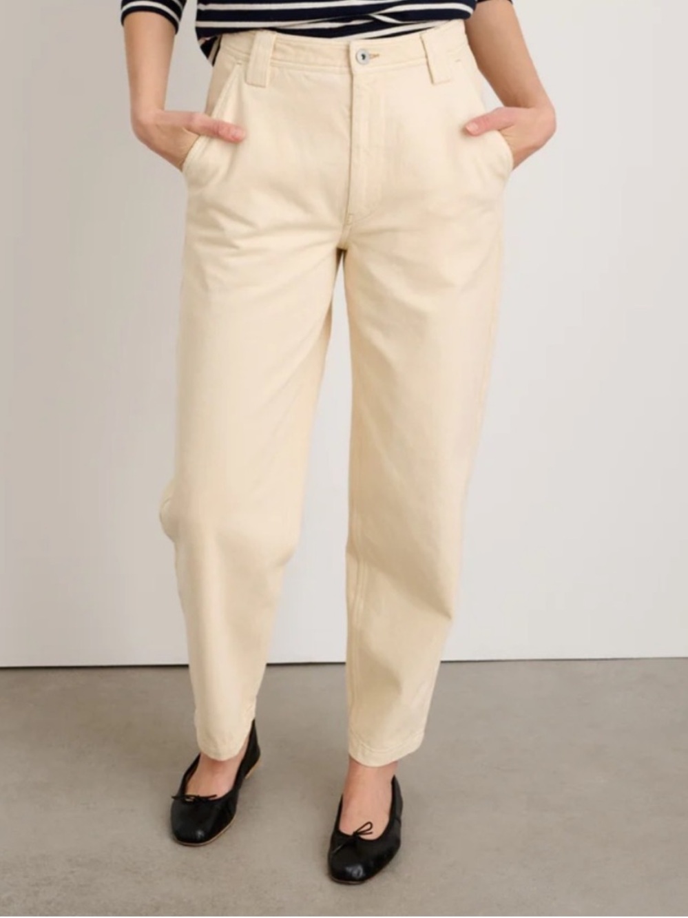 Alex Mill Parker Pant‎ in Recycled Denim Cream Sand Women Size 31 Wide Straight